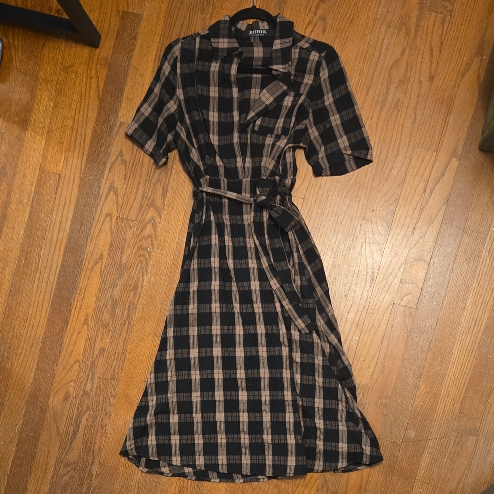 Disturbia Plaid Midi Dress